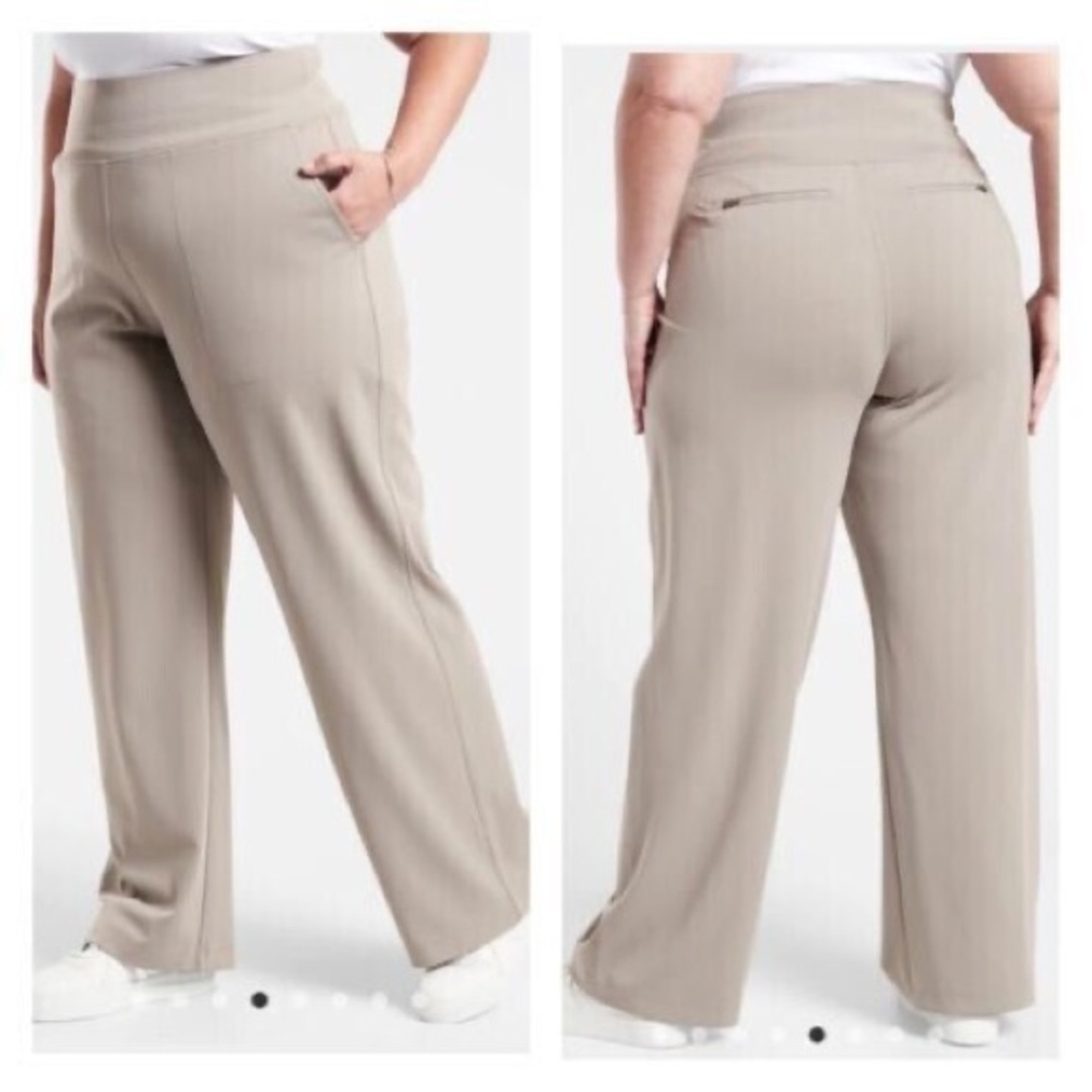 Athleta Venice Wide Leg Pant in Bluff Grey Beige Size 2X